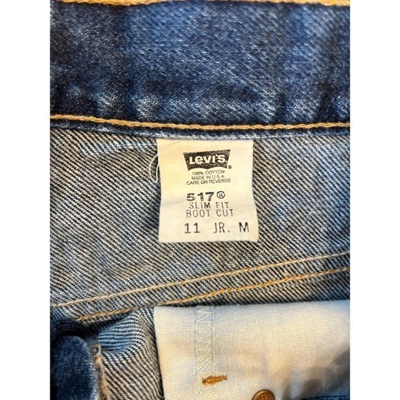 Levis Vintage 517 Juniors Cut Off Shorts Size 11M Medium Dark Wash - Picture 7 of 8